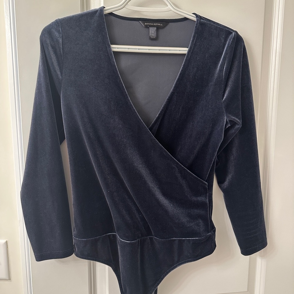 Banana Republic Dark Blue Velvet Bodysuit